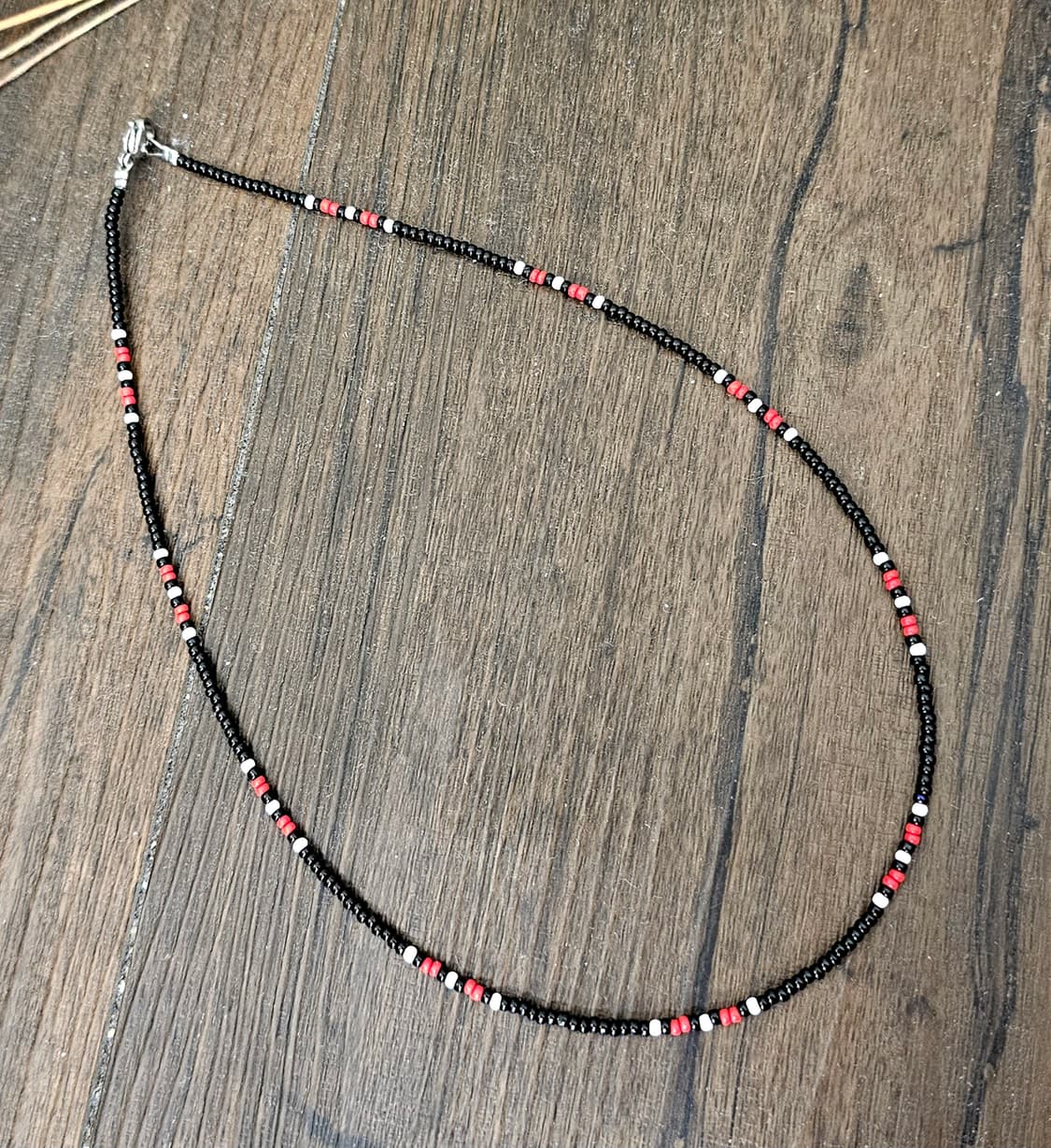 Handmade 블랙 레드 비즈 목걸이(제작) 상품이미지1