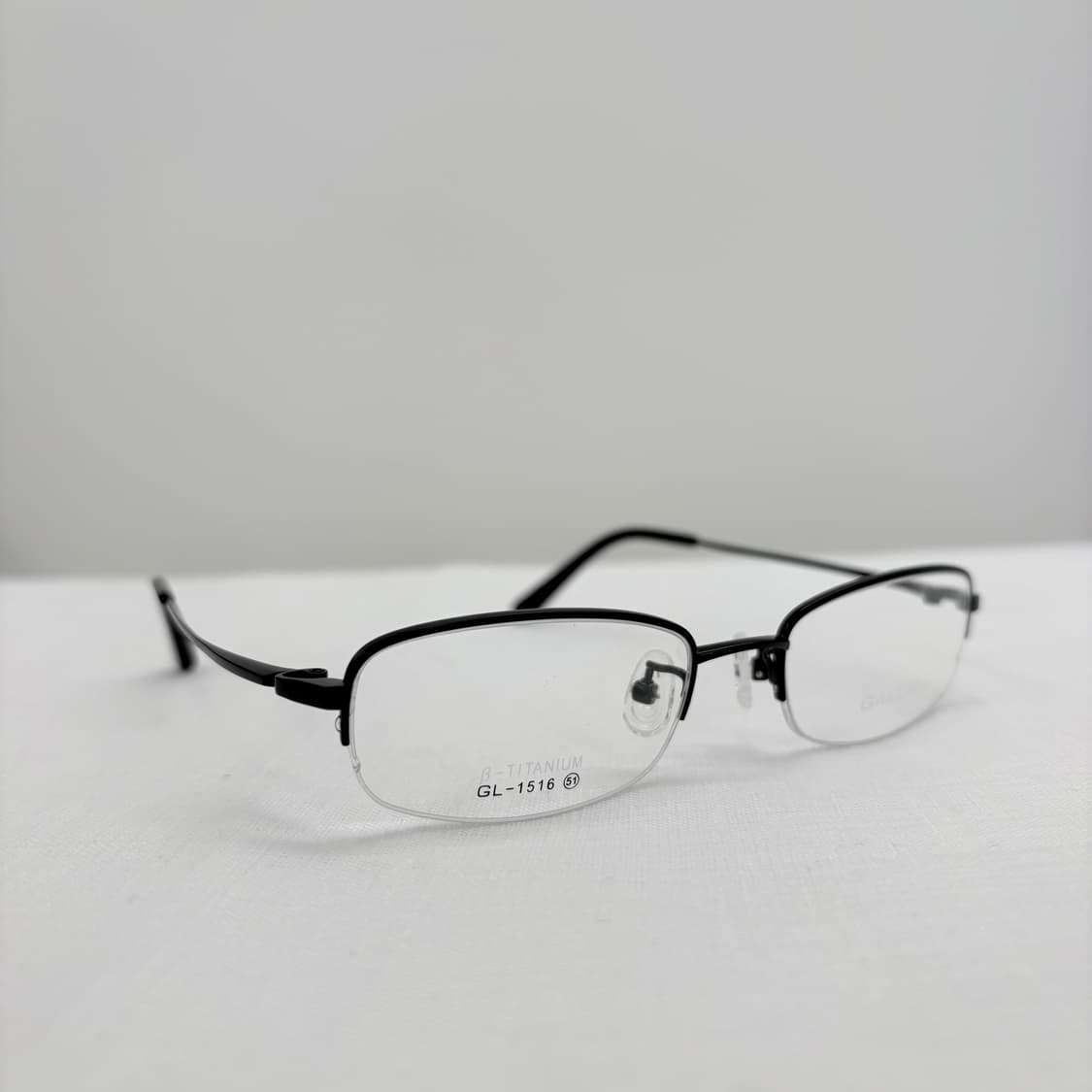 GALLAN 블랙 티타늄 반무테 빈티지안경 상품이미지3