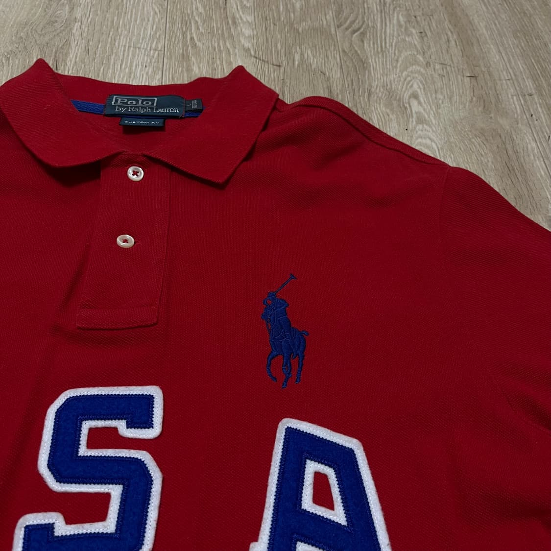 폴로 랄프로렌 USA 로고 3 커스텀핏 PK 반팔 카라티 L/100 상품이미지3