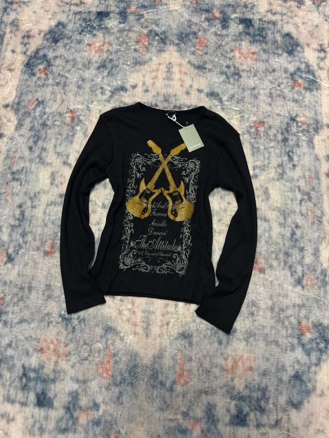 Jack rose rock mood ribbed cut sew 상품이미지1