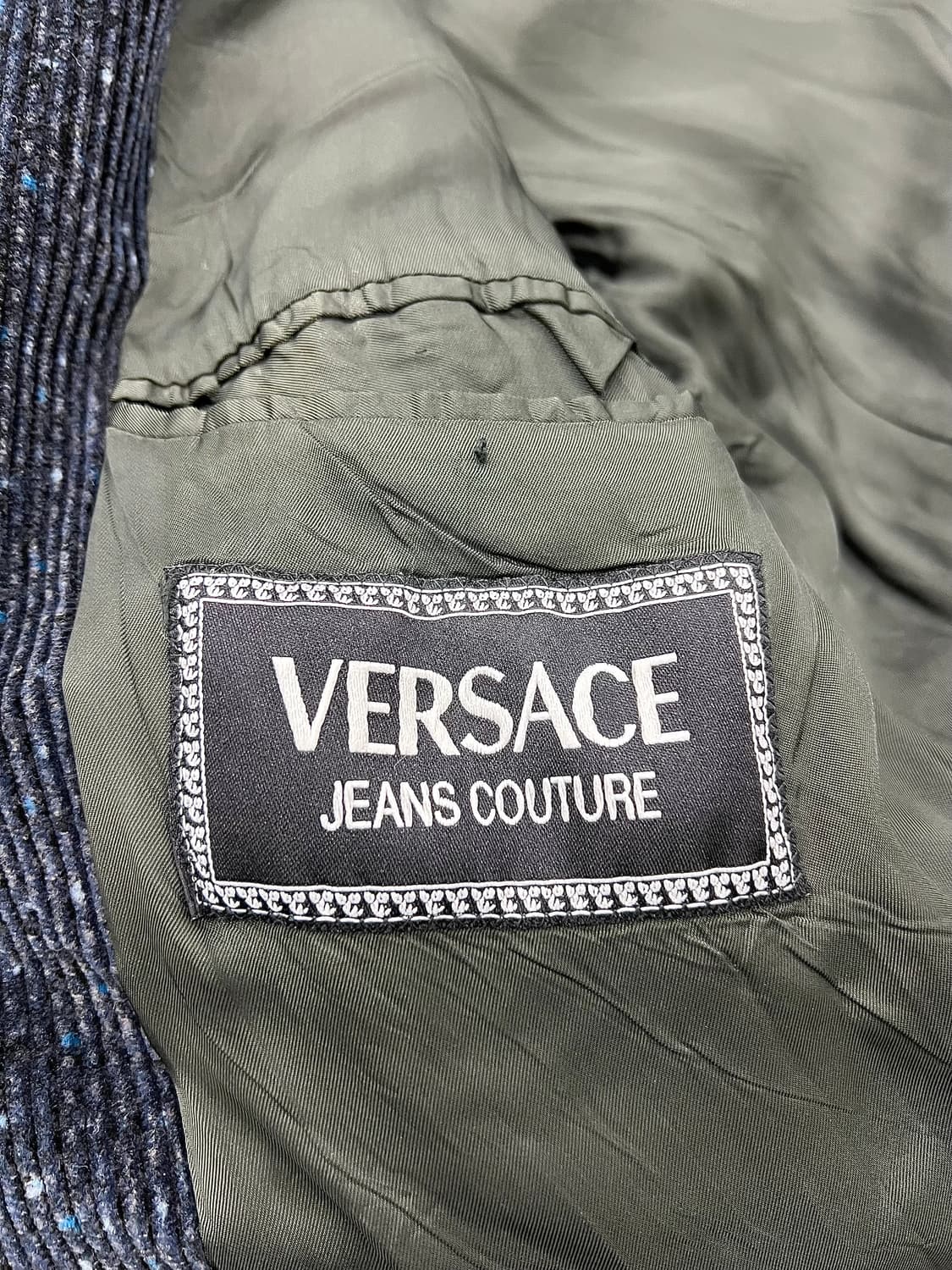 베르사체 진스 꾸뛰르 코듀로이 골덴 헤링본 부클레 3b 블레이저 자켓 상품이미지7