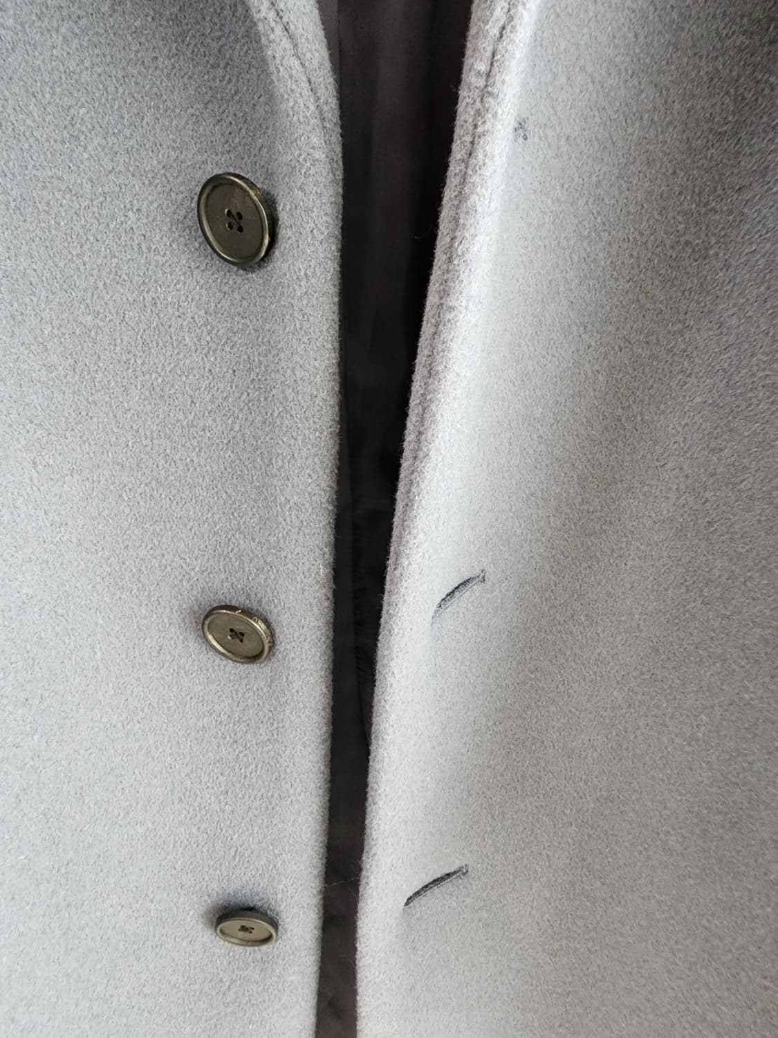 무신사 스탠다드 울 캐시미어 오버핏 코트 L(105~110) 그레이쉬블루 상품이미지6