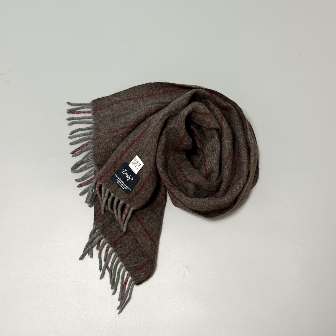 [Drakes] 드레익스 브라운 컬러 스트라이프 머플러 상품이미지6