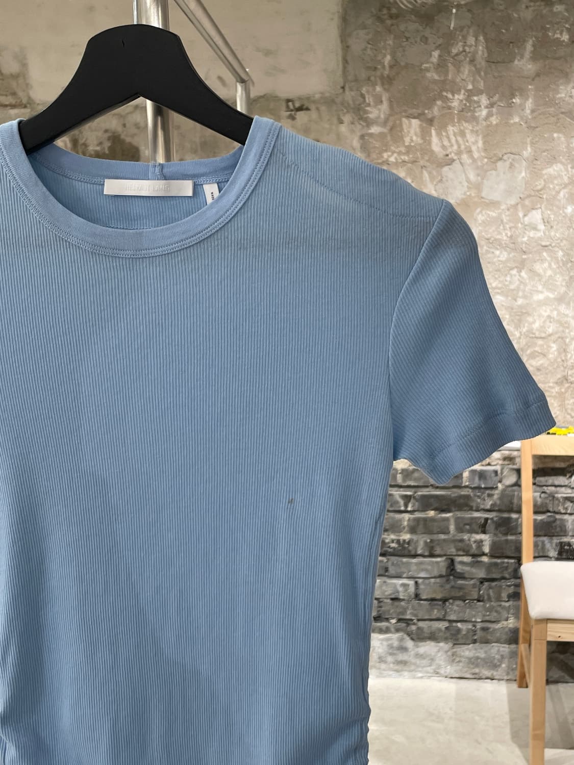 헬무트랭 스카이 블루 스트링 골지 하프 니트 상품이미지3