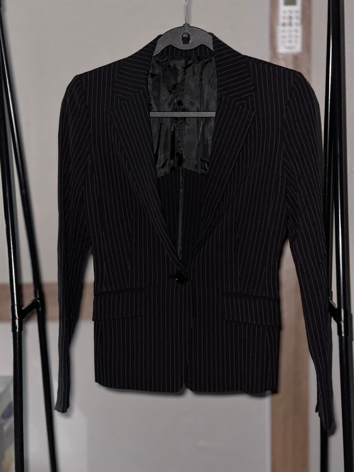 원버튼 스트라이프 폴리 여름 자켓 상품이미지1