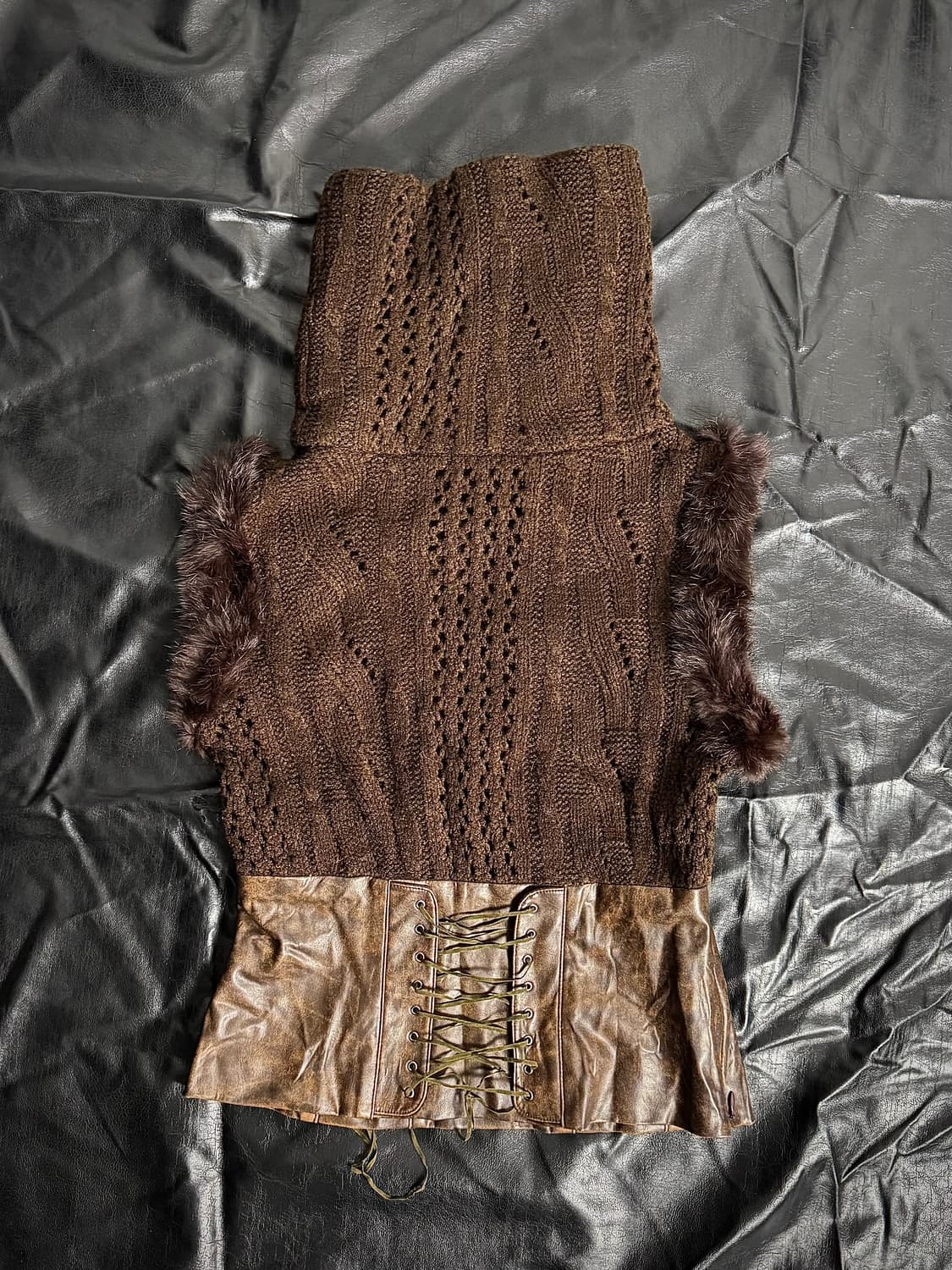 Brown knit sleeveless top 상품이미지2