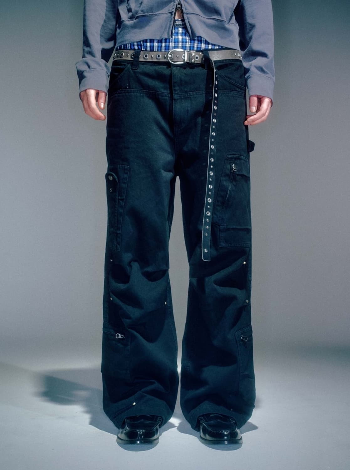 베이컨트 아카이브 LNKIN SKNNY EYELET BELT BLACK 상품이미지1