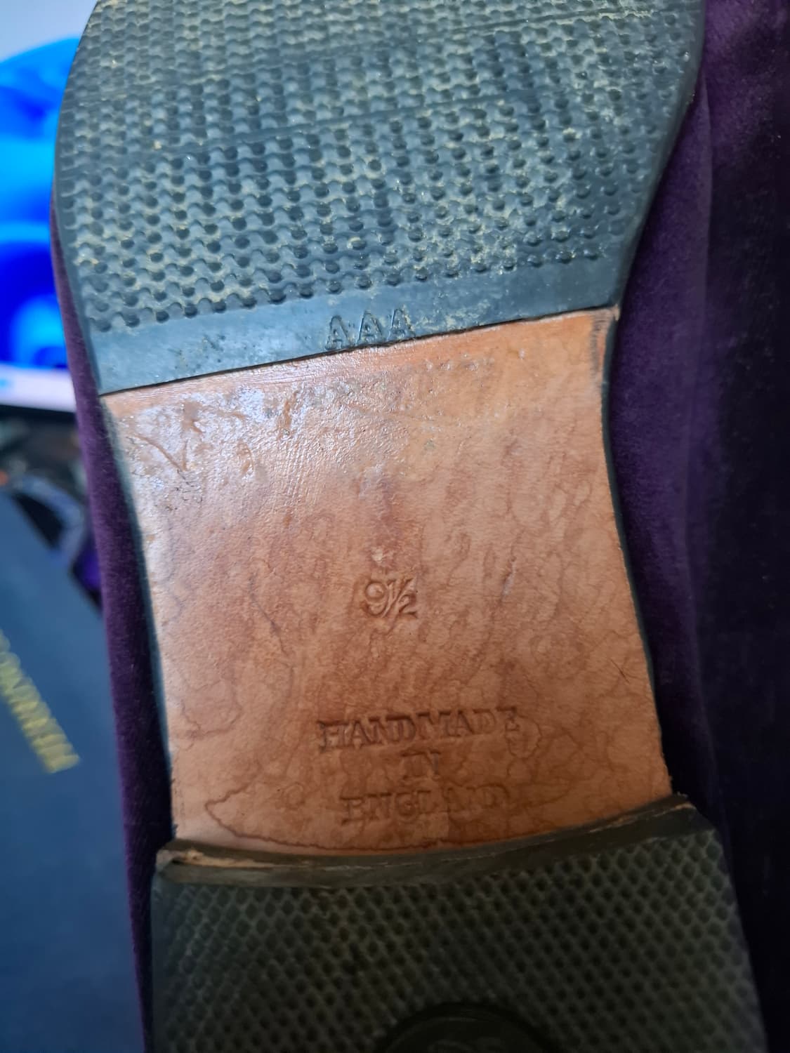 헤링슈즈 모나크 퍼플 벨벳 슬리퍼 (UK 9.5) 상품이미지5