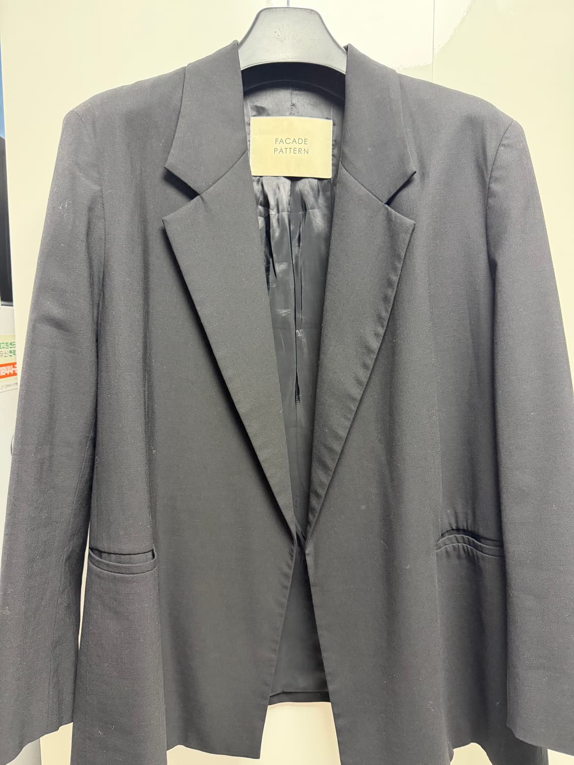 파사드패턴 오버핏 썸머 울재킷 블랙컬러 상품이미지6