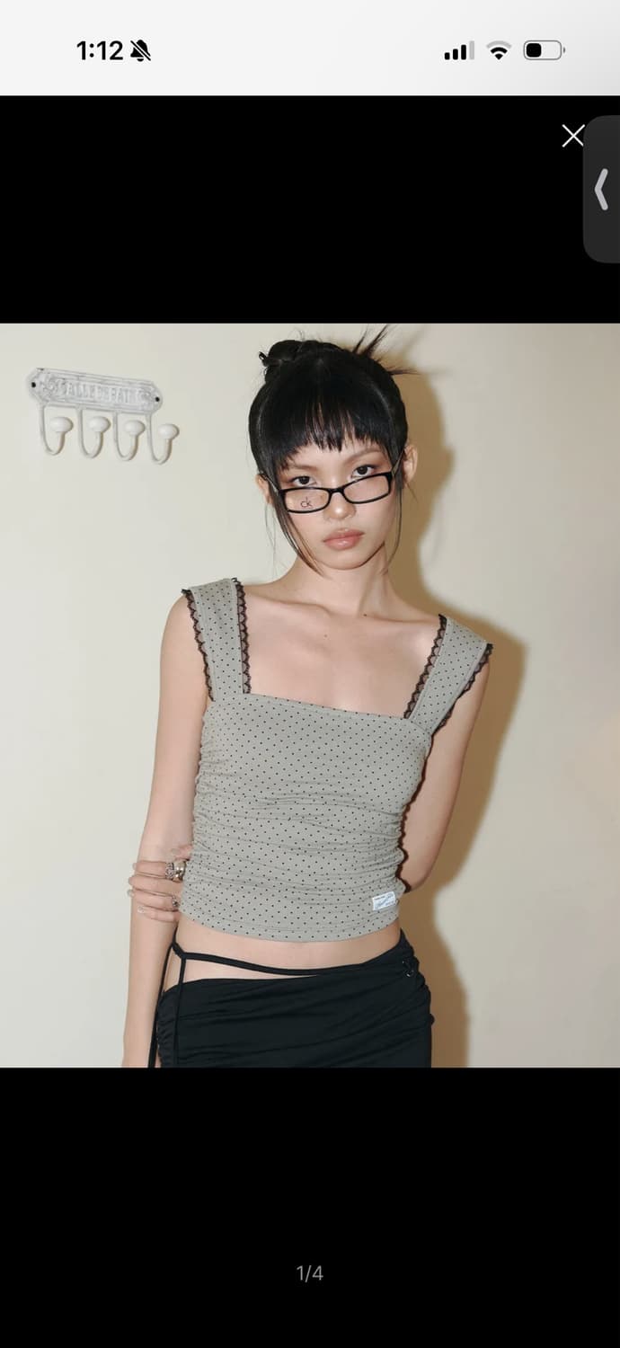 Anne Dot Lace Sleeveless Top (Khaki) 상품이미지2