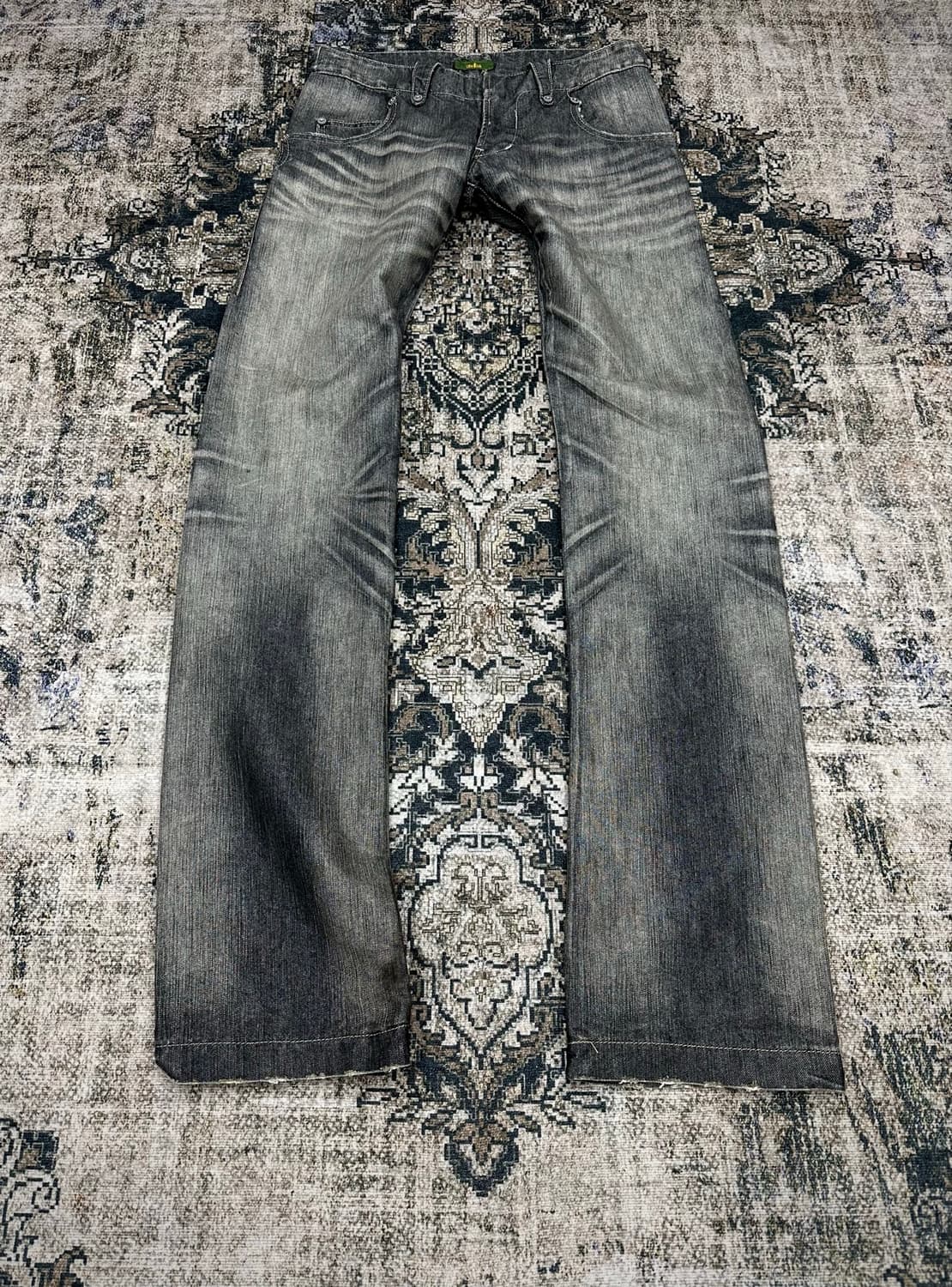 Obelisk stone washing bootscut jeans 상품이미지3