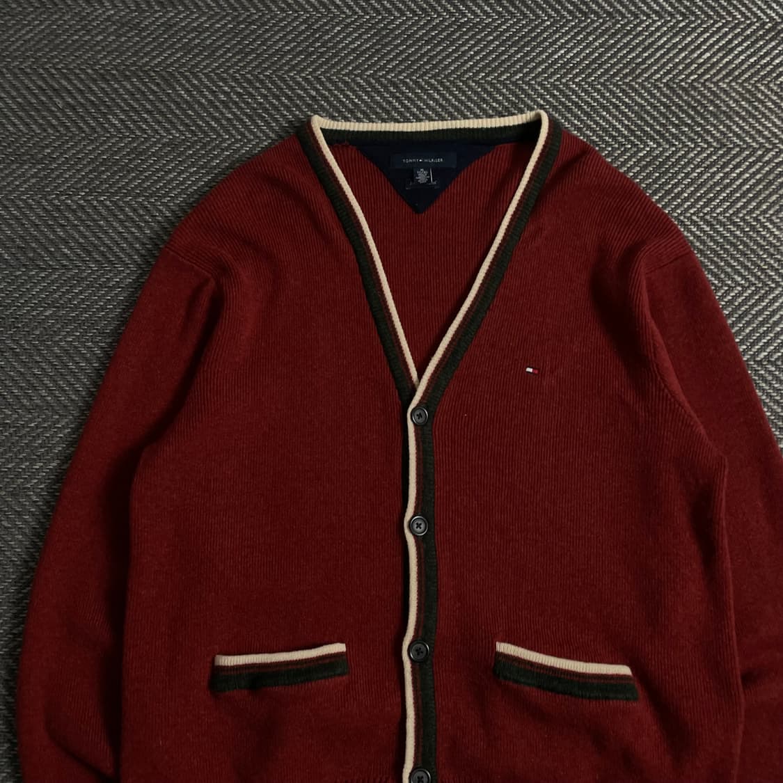 타미힐피거 버건디 램스울 가디건y 3841 상품이미지5