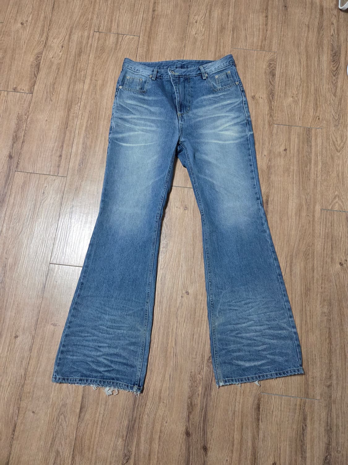 [2] 카미엔 kmien 크로스 다트 플레어 데님진청바지 상품이미지3