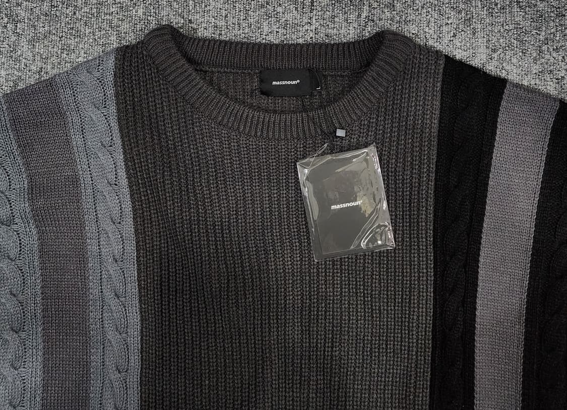 매스노운 멀티플 인시전 케이블 오버핏 니트 L 상품이미지4