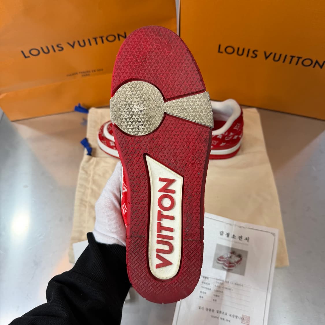 [리오브] 루이비통 LV 트레이너 텍스타일 벨벳 모노그램 스니커즈 상품이미지4