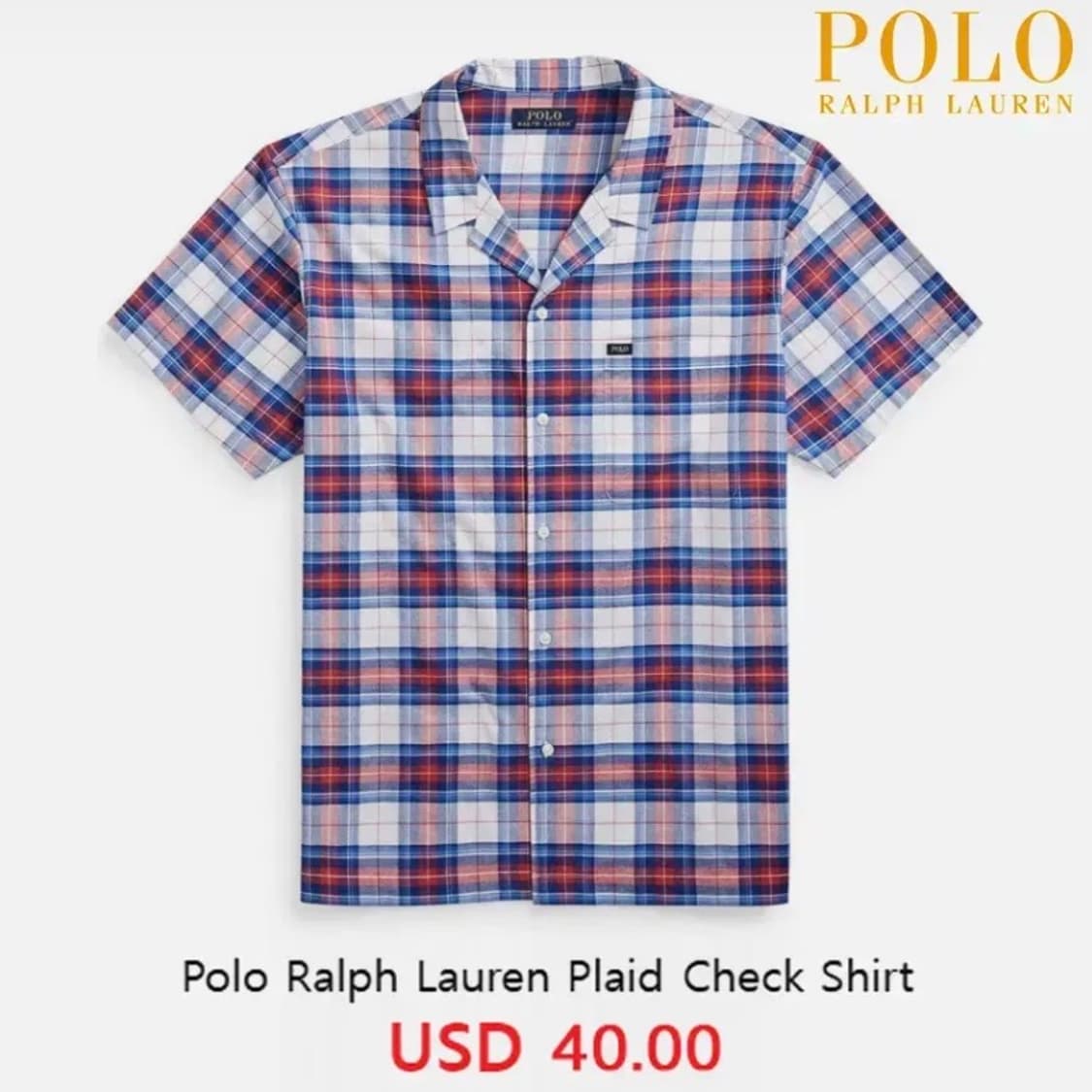 [정품] POLO 폴로랄프로렌 플레이드체크 오픈칼라 반팔셔츠M(새제품) 상품이미지9