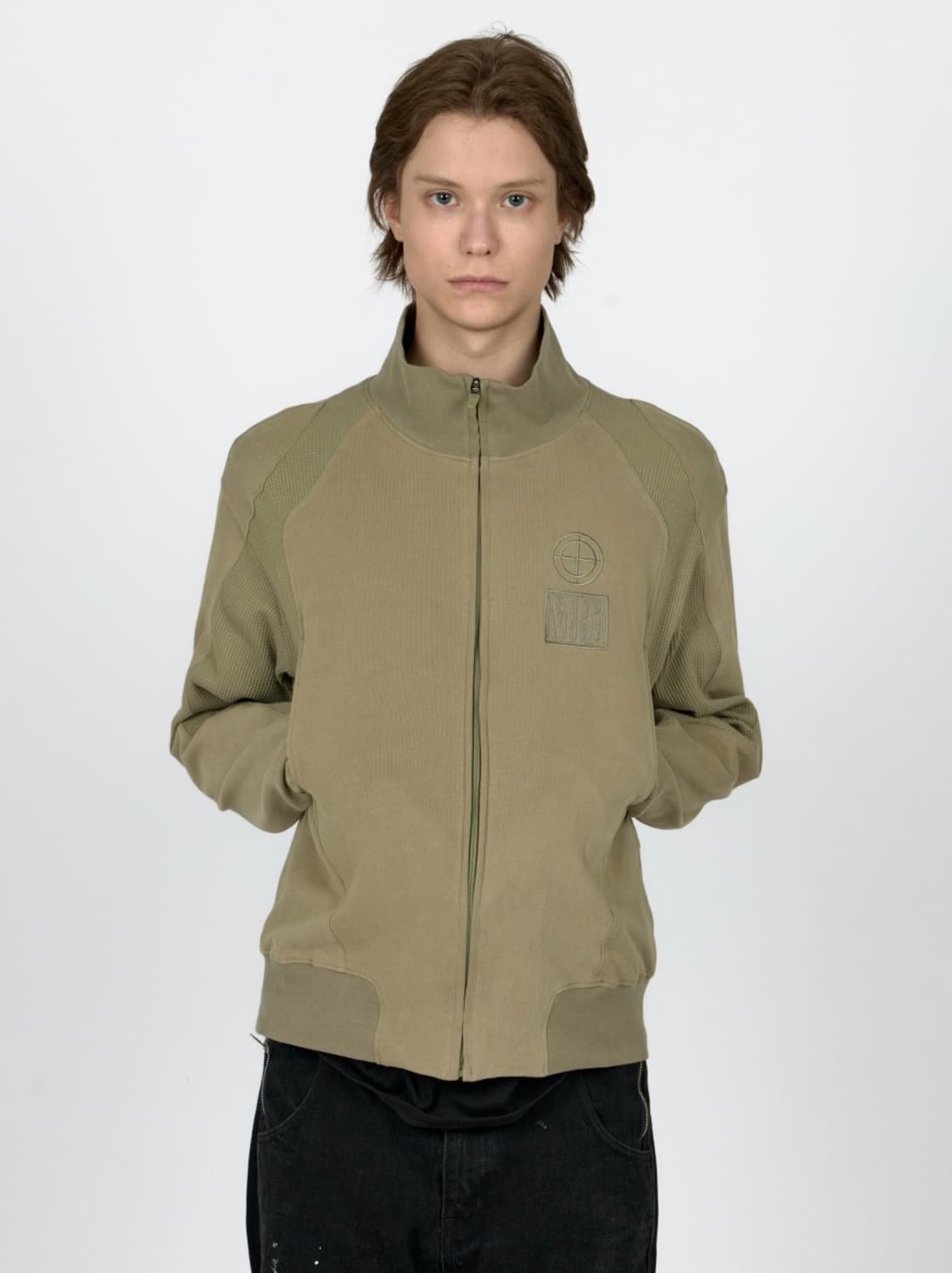CONTRAST ZIPPED JACKET (KHAKI) 라지 상품이미지2