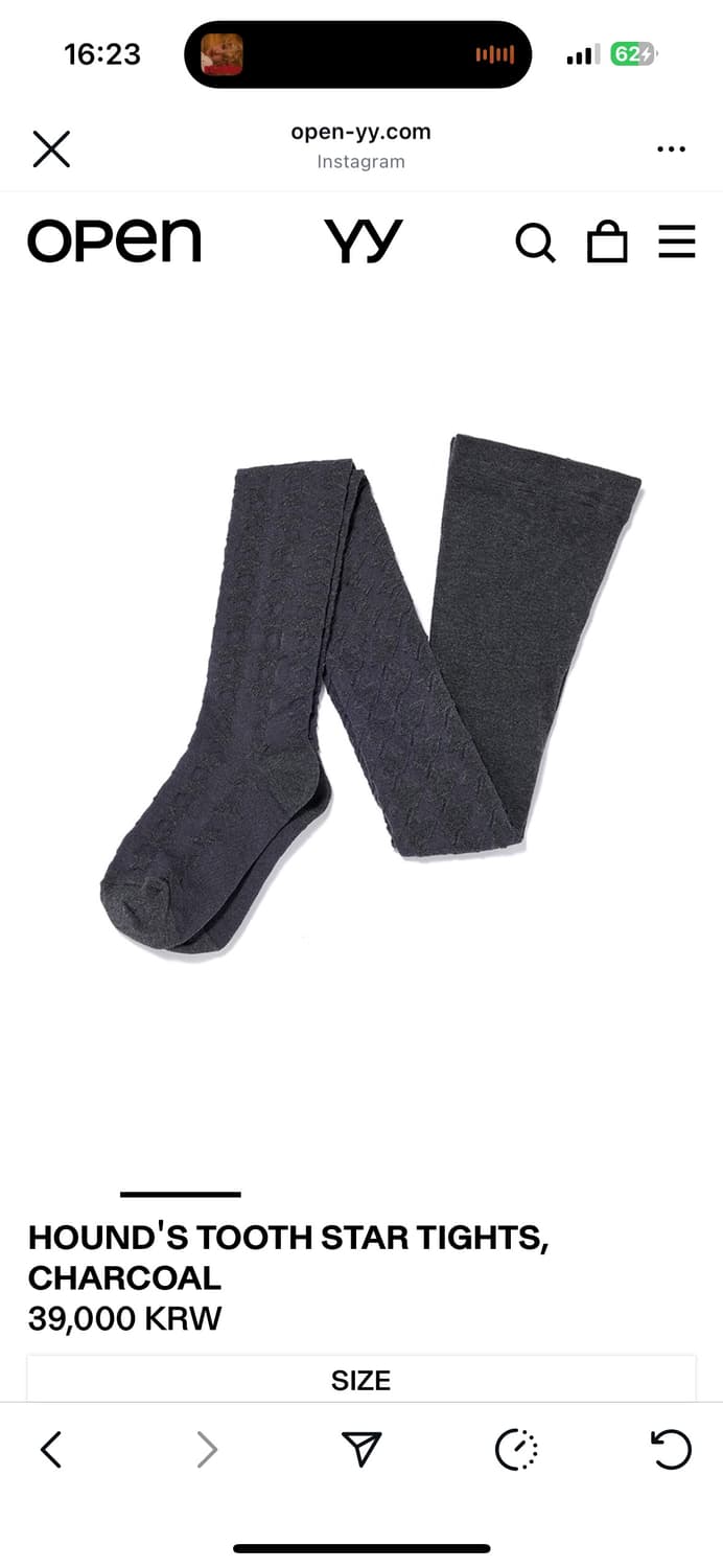 OPEN YY STAR TIGHTS CHARCOAL 상품이미지6