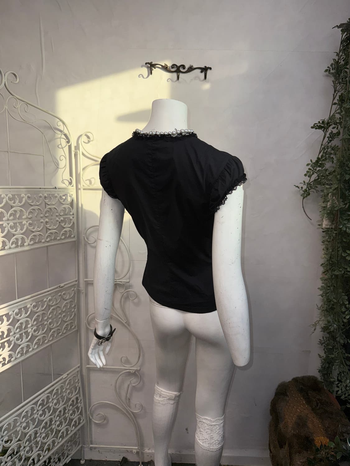 Black shirring corset laceup button bl 상품이미지7