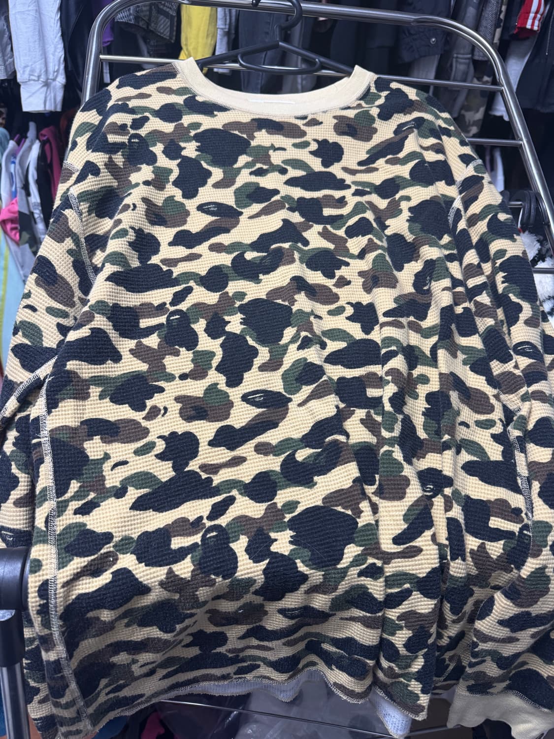 베이프 녹계 와플 롱슬리브 상품이미지1