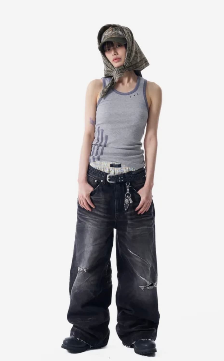 아캄 VTG Embo Washed Denim Pants (Black) 상품이미지2