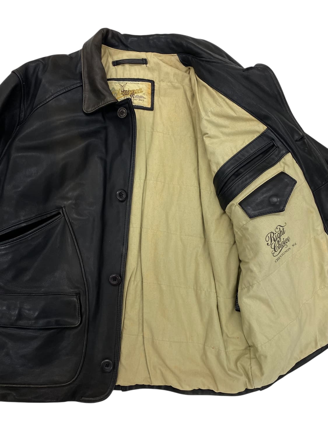 8-90‘s chevignon 소가죽 헌팅 자켓 상품이미지8