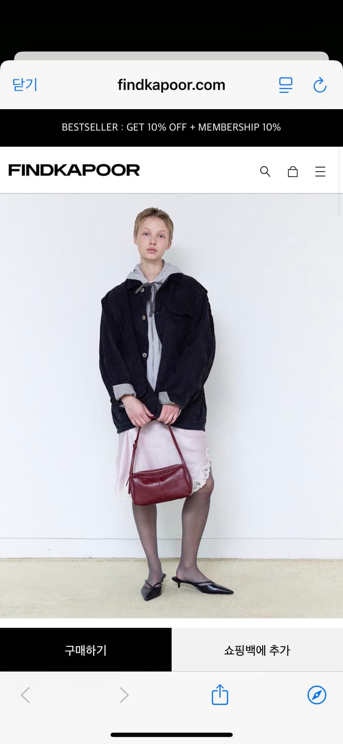 새제품/ 파인드카푸어 모노백 24 버건디 크로스백 숄더백 상품이미지3