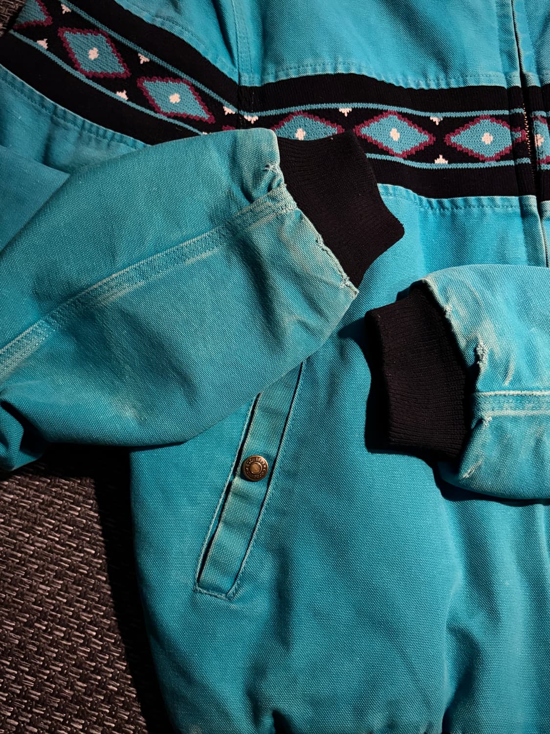 90s 칼하트 아즈텍 산타페 JQ041 TEAL L USA🇺🇸 상품이미지10