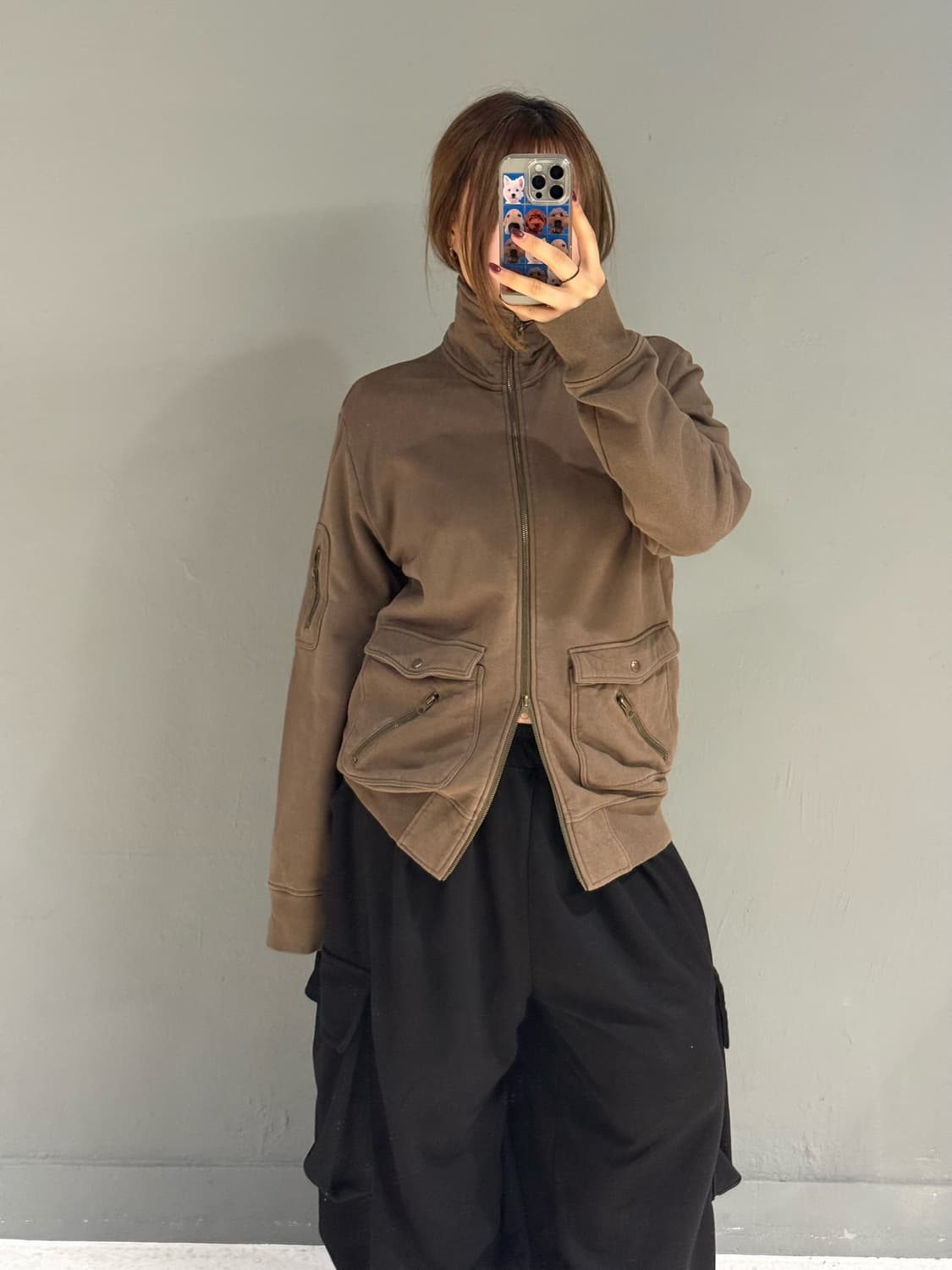 zipper pocket detail 2-way zip-up 상품이미지2