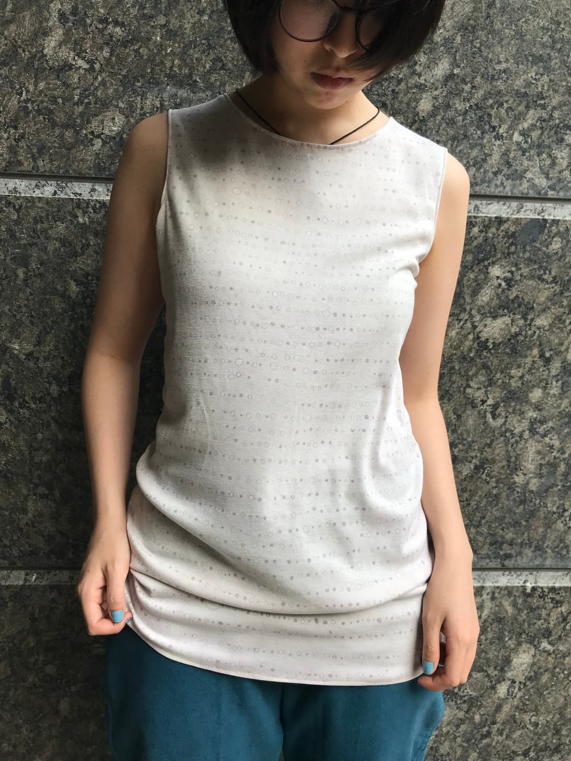 Purple dots sleevelees top 상품이미지2