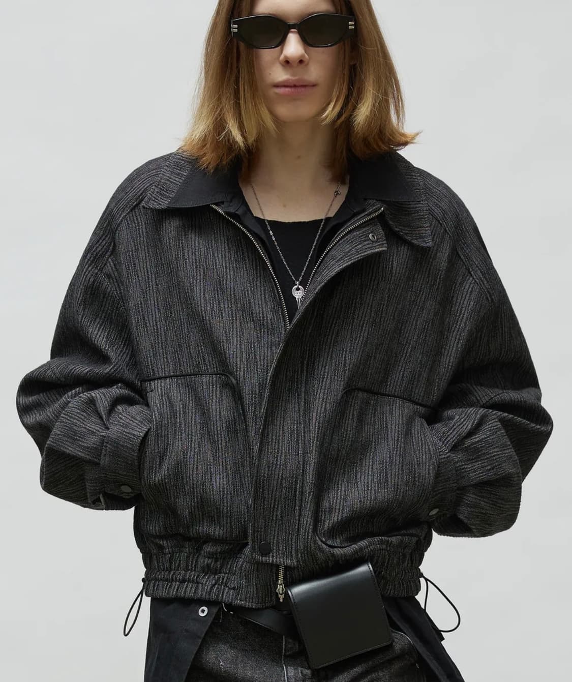 [새제품/48] 엘무드 그런지 오버사이즈 블루종 - 그레이 상품이미지1