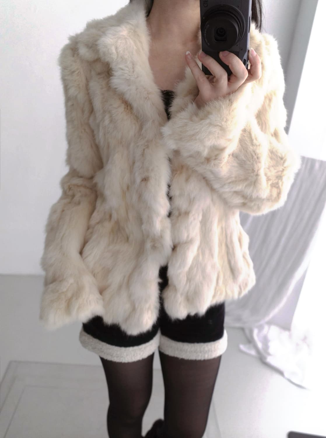 빈티지 퍼자켓 레빗 퍼 자켓 페어리 아우터 달천깔 일본빈티지 양산형 모리 상품이미지1