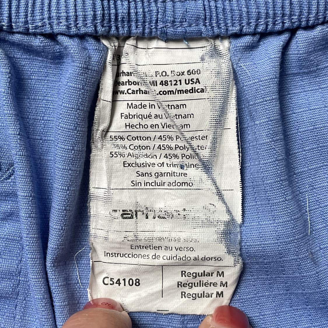 CARHARTT 칼하트 빈티지 하프밴딩 라이트블루 리프스탑 카고 팬츠 상품이미지10