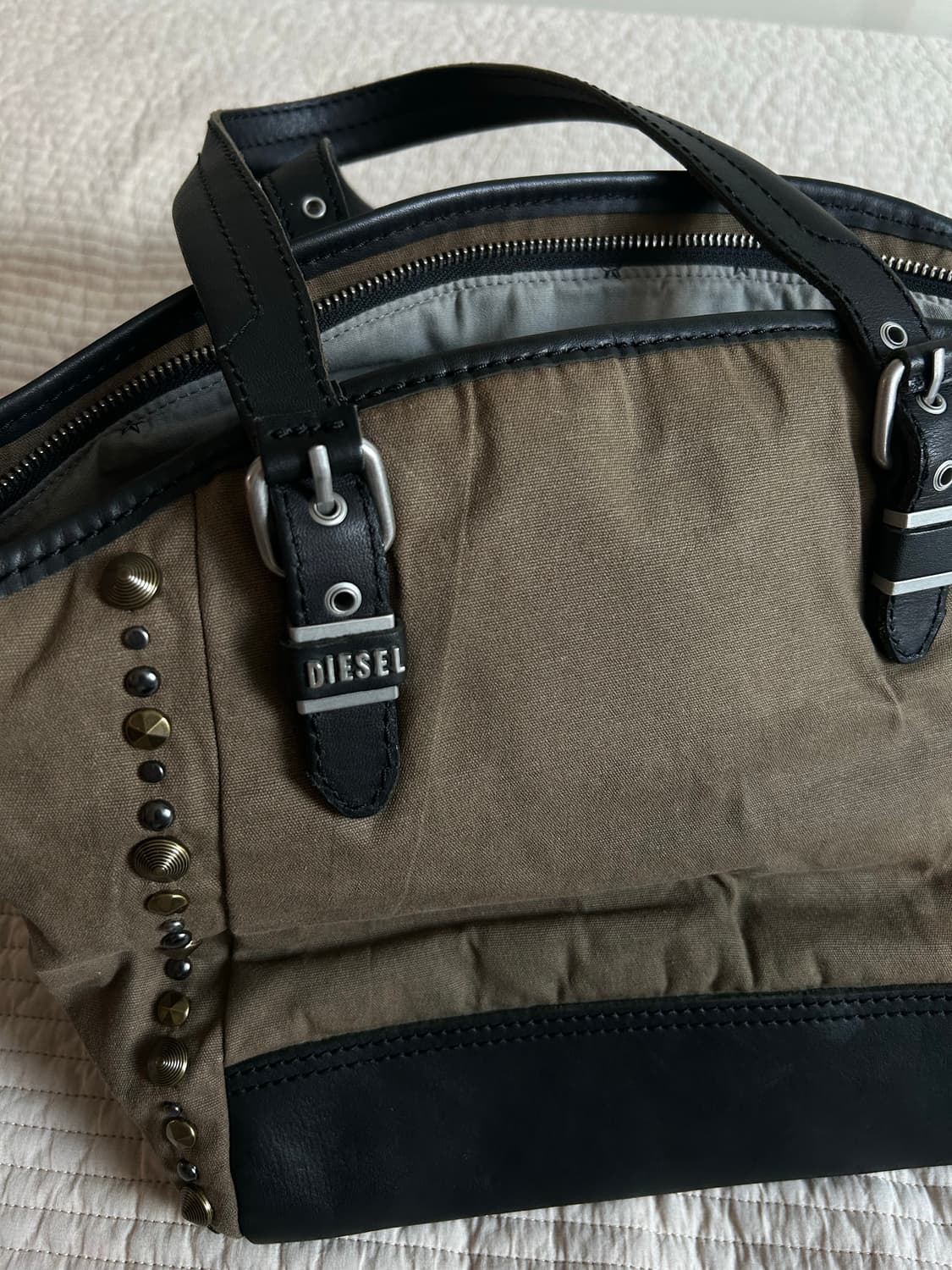 DIESEL Japan Vintage 캔버스 레더 숄더백 브라운 상품이미지2