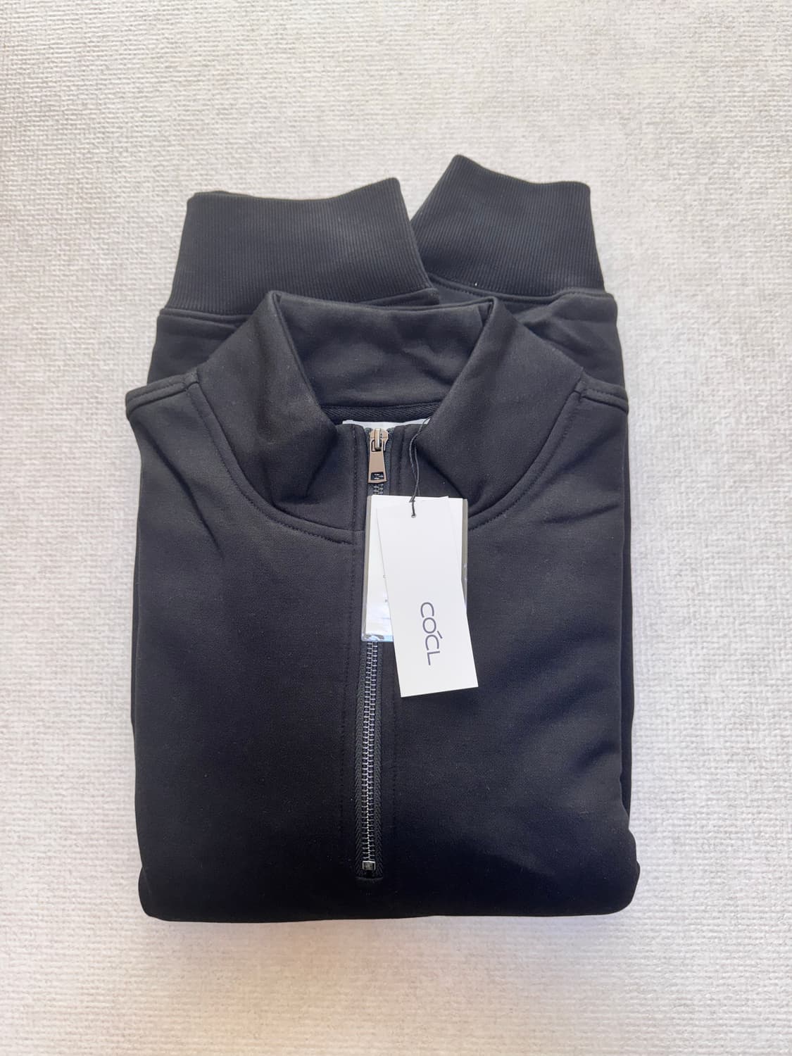 커스텀어클락 커브드 하프 집업 맨투맨 블랙 L 새상품 상품이미지1