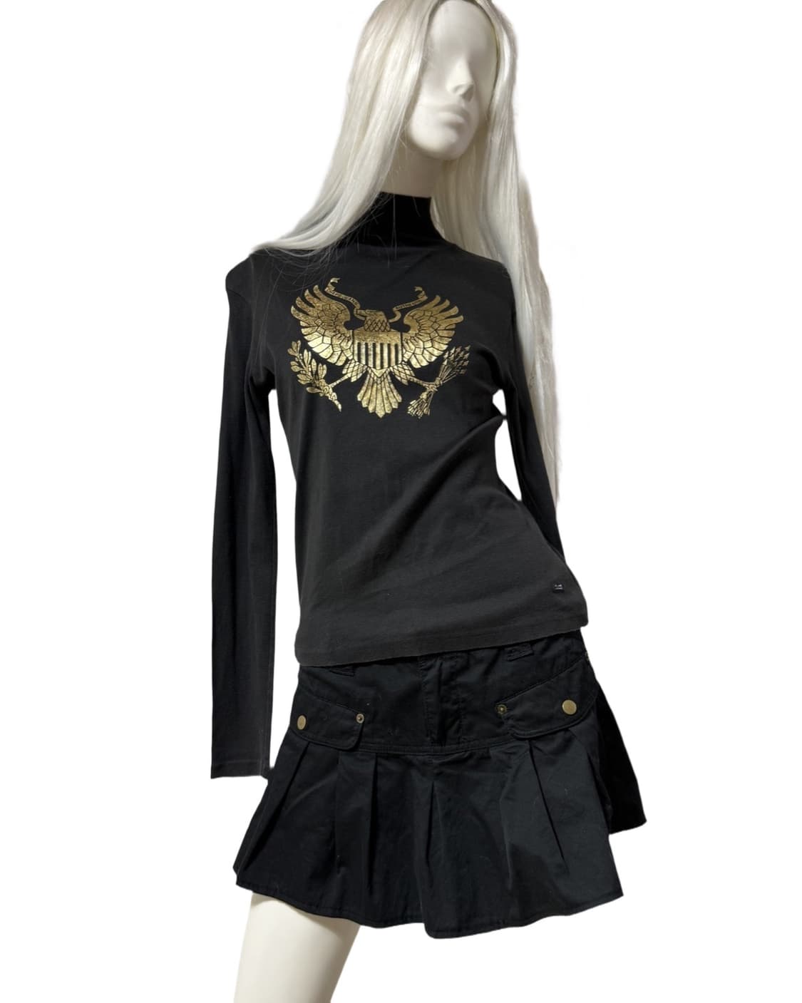 펑크 갸루 y2k 터틀넥 티셔츠 상품이미지1