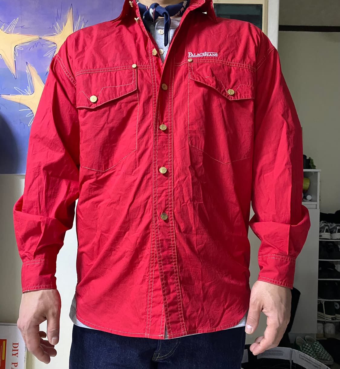 팔라스 셔츠 판매합니다 레드컬러 사이즈L 상품이미지3