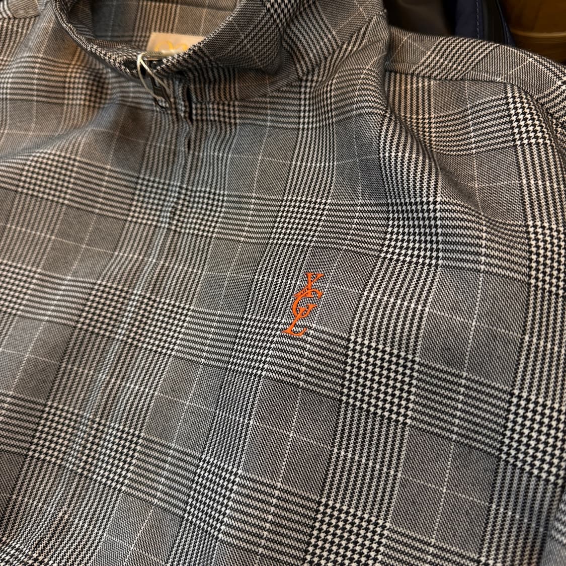 X GIRL 입생로랑 오마쥬 체크 패턴 블루종 상품이미지5