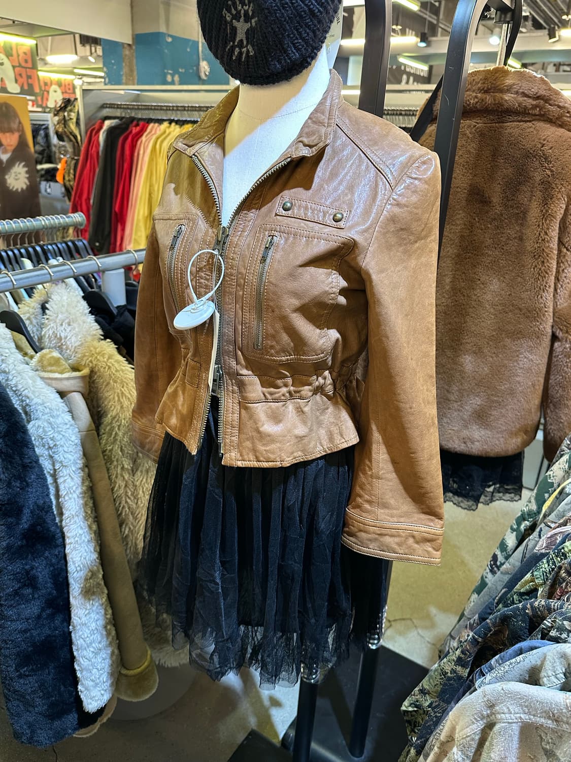 VINTAGE 빈티지 브라운 2-WAY 가죽자켓 상품이미지1