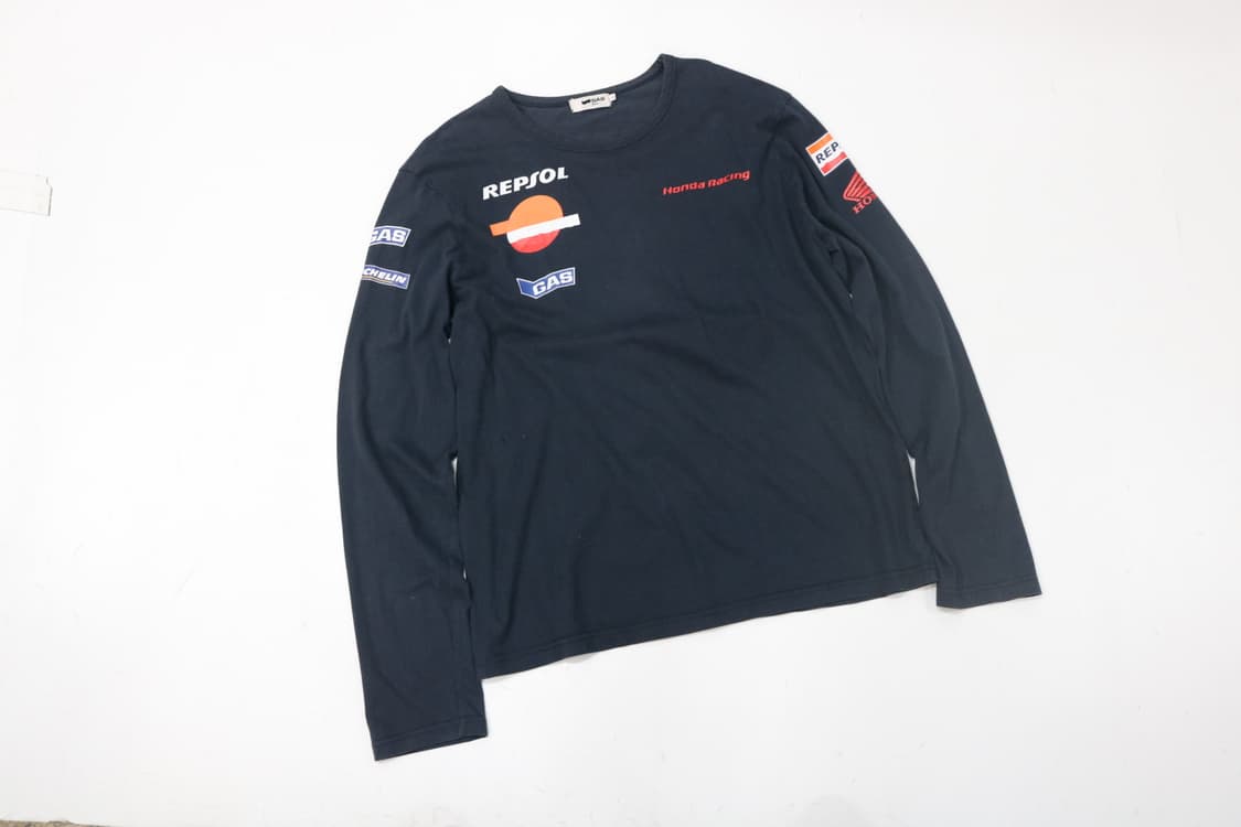 GAS 가스 x 혼다 레이싱 렙솔 빈티지 롱슬리브 티셔츠 (L) 상품이미지5