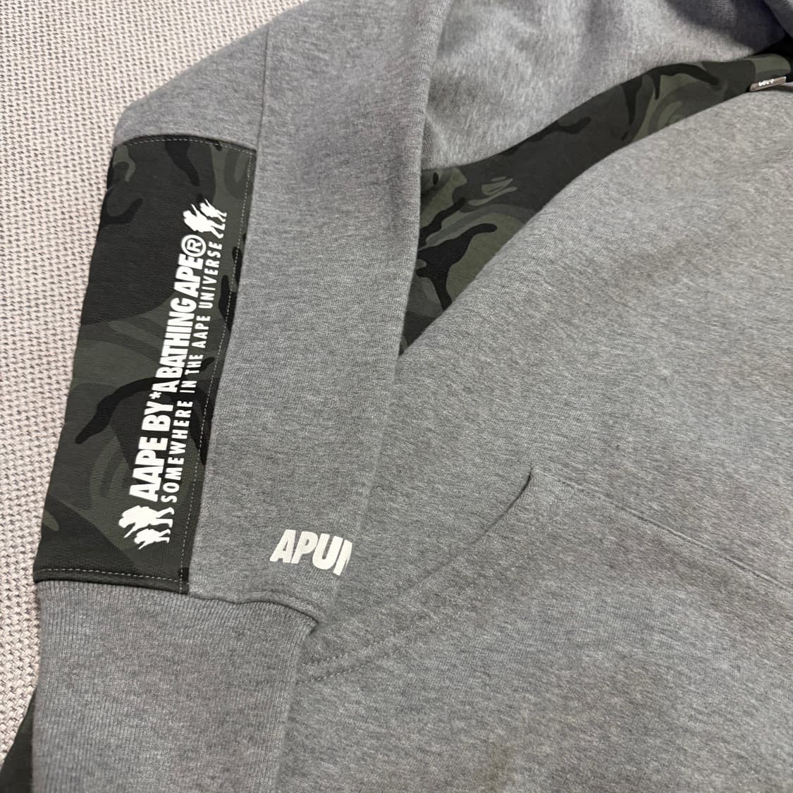 에이프 Aape 그레이 카모플라쥬 후드티 상품이미지4