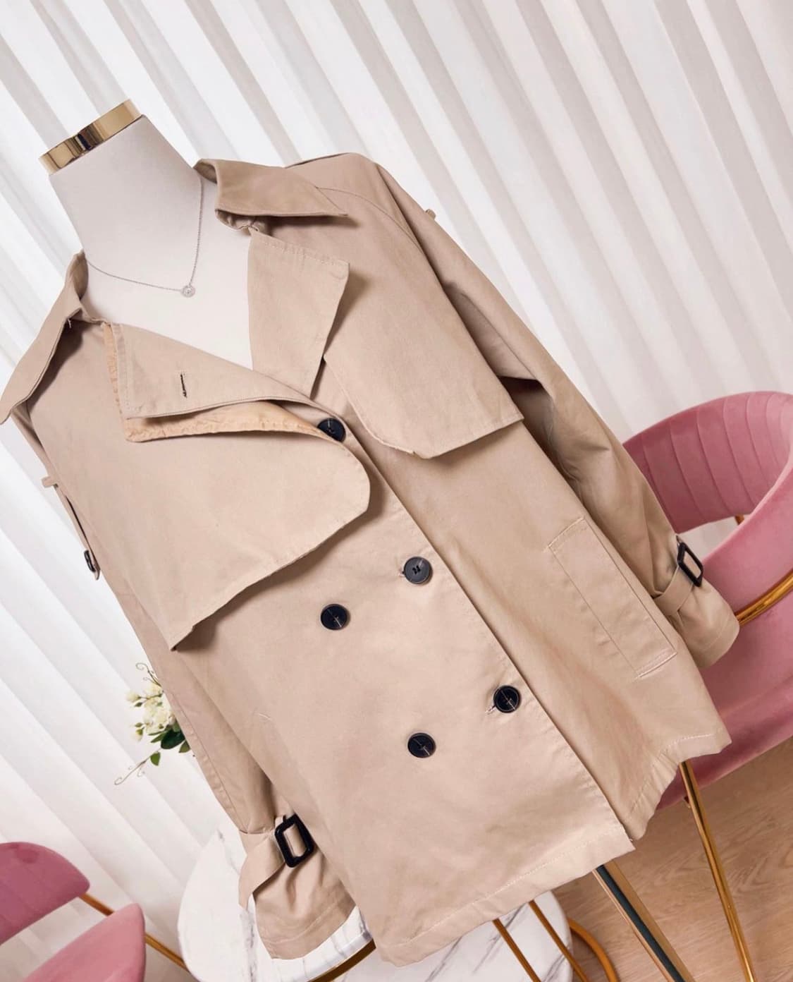 여성 숏 트렌치자켓 상품이미지3