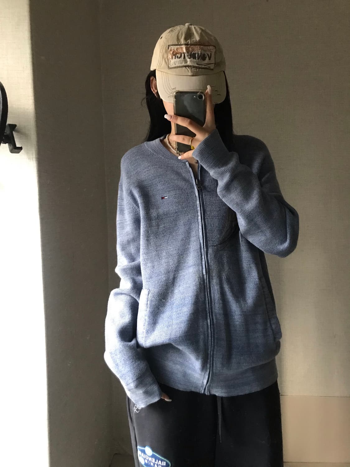 타미힐피거 연하늘 니트집업 상품이미지1