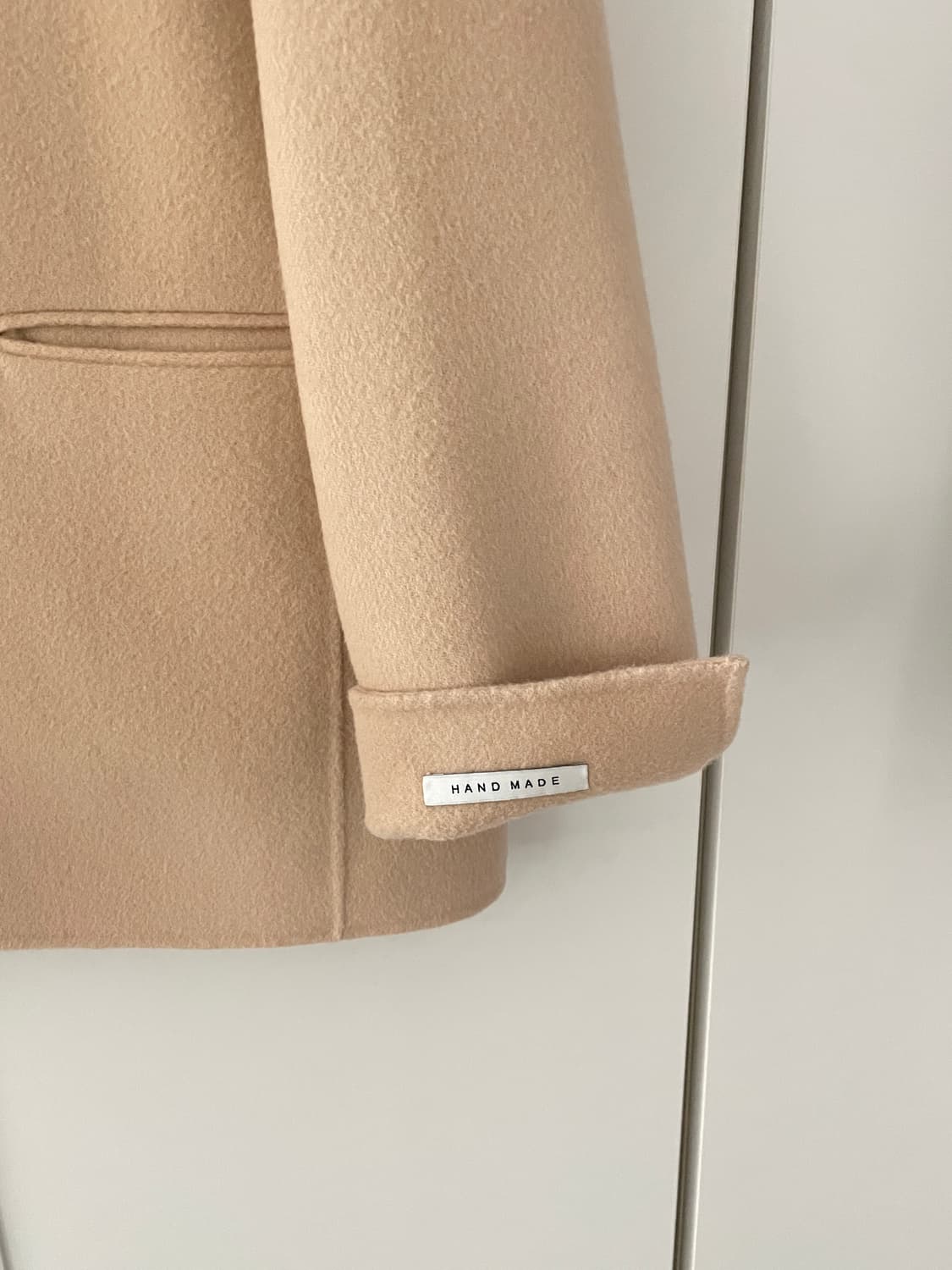 메리어라운드 핸드메이드 울90 베이지 싱글 자켓 코트 상품이미지2