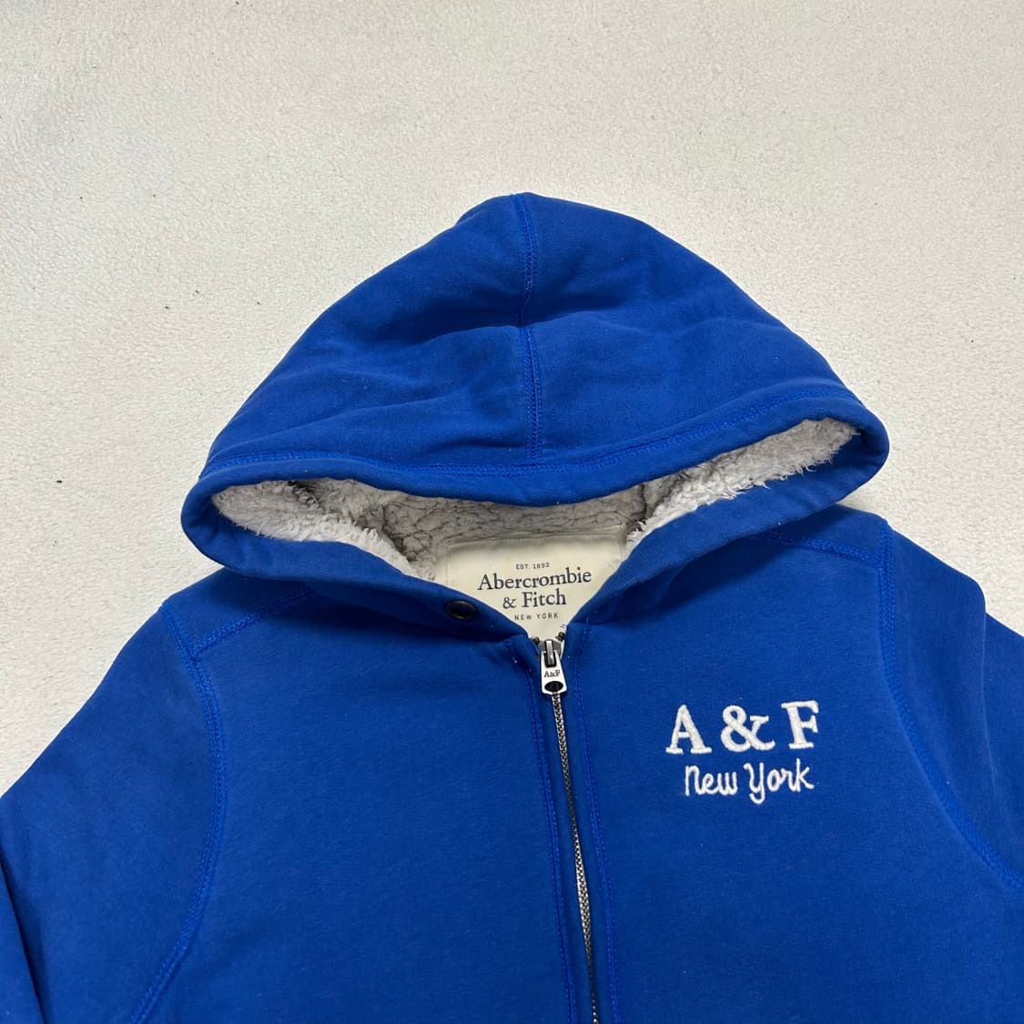Abercrombie Blue Fleece Zip Hoodie 상품이미지5