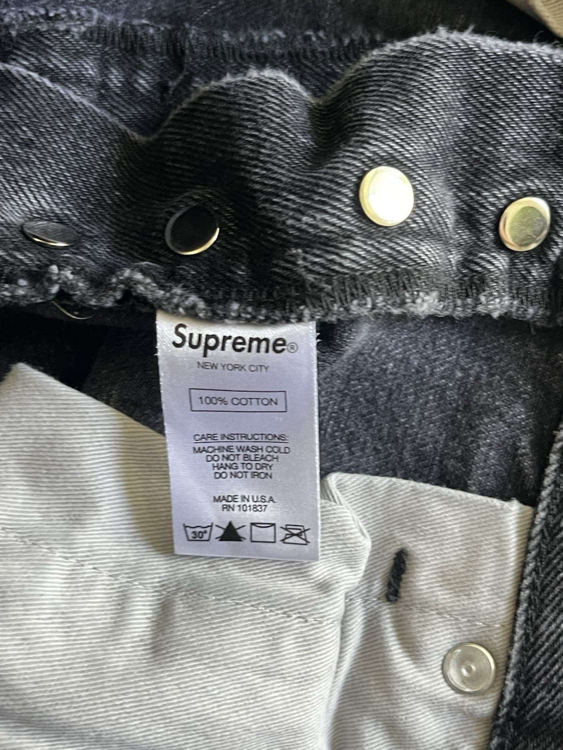 슈프림 스톤 워시드 슬림 진 블랙 상품이미지3