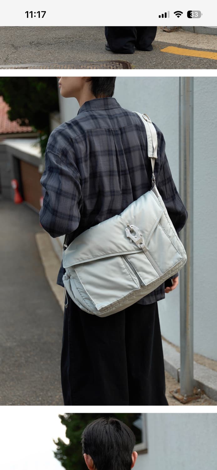 (새제품) 에스에스알엘 메신저백 / 크로스백 / 실버 색상 상품이미지9
