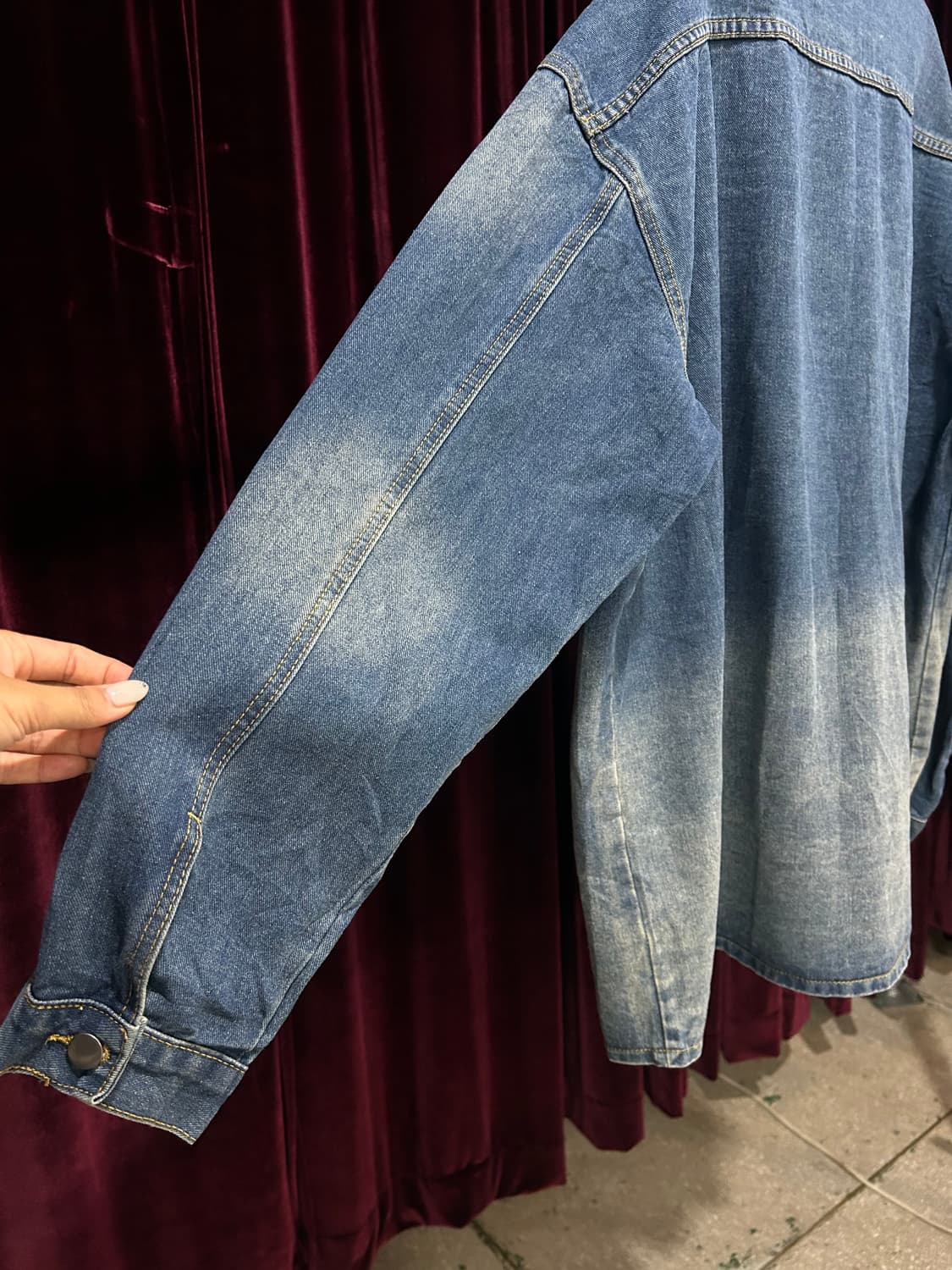 vintage china collar st denim jacket 상품이미지8