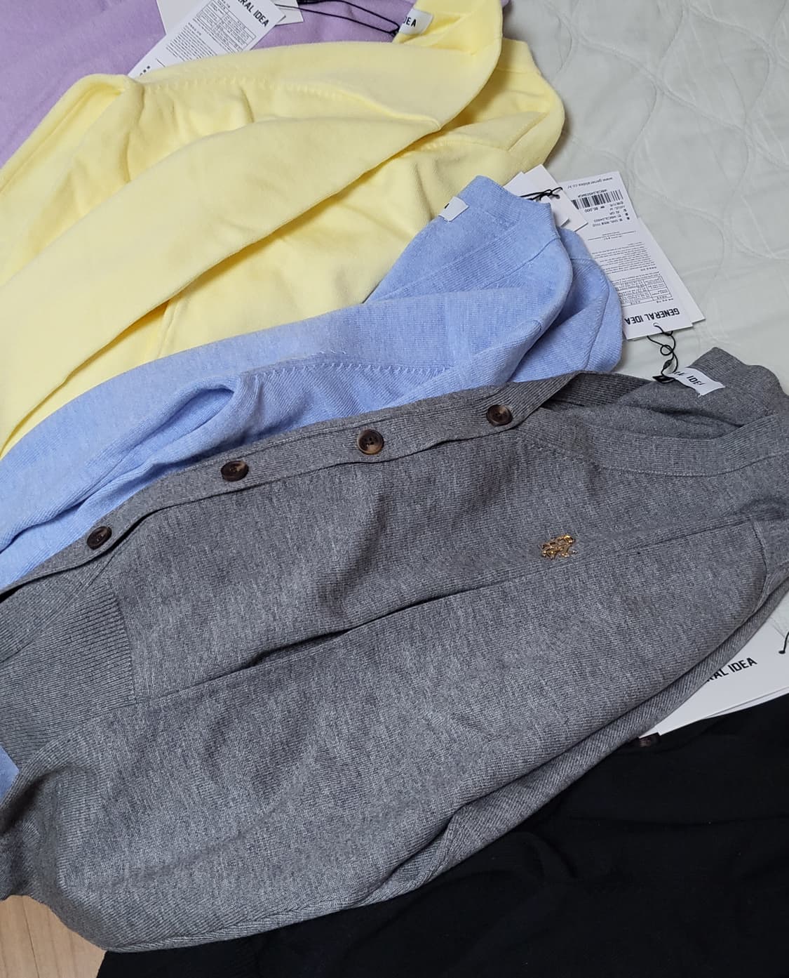 택달린새상품) 제너럴아이디어 GNRL 에센셜 가디건 블랙 m 상품이미지7