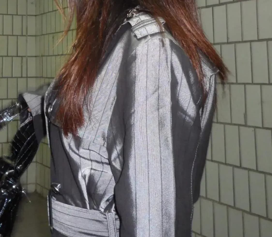 빈티지 샤이닝 실버 코트 상품이미지3